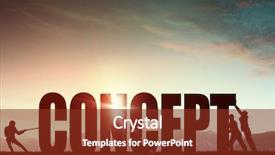  Presentation with collaboration - Theme having business people pulling word concept background and a tawny brown colored foreground