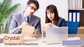  Presentation with mail - Amazing slides having business people receiving new mail backdrop and a lemonade colored foreground