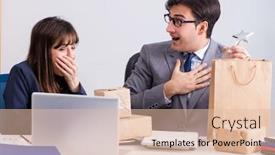  Presentation with mail - Amazing presentation having business-people-receiving-new-mail backdrop and a lemonade colored foreground