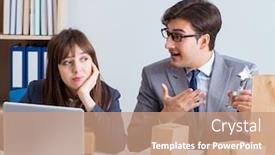  Presentation with mail - Audience pleasing slide set consisting of business-people-receiving-new-mail backdrop and a coral colored foreground