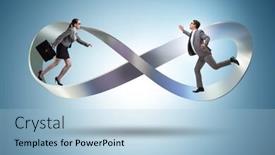  Presentation with running - Theme enhanced with business-people-running background and a light blue colored foreground