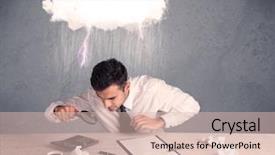  Presentation with bad - Colorful presentation enhanced with business people sad - elegant office worker is having backdrop and a lemonade colored foreground