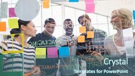  Presentation with seeing through fog - Cool new slides with business people seen through glass backdrop and a ocean colored foreground