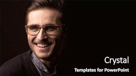  Presentation with close up of young girls - Colorful PPT theme enhanced with business people shadow - young man close up portrait backdrop and a black colored foreground