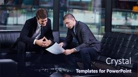  Presentation with contract - Amazing theme having business people shaking hands make deal and sign contract backdrop and a wine colored foreground