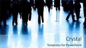  Presentation with business people silhouette - Presentation featuring business people silhouette in modern background and a cool aqua colored foreground