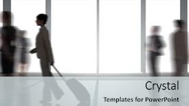  Presentation with building - Slide set featuring business people silhouettes against building background and a  colored foreground