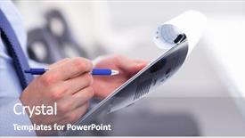  Presentation with people - Audience pleasing theme consisting of business people sitting and writting backdrop and a gray colored foreground