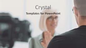  Presentation with interview - Cool new theme with business-people-sitting backdrop and a white colored foreground