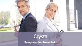  Presentation with old days - Cool new slide deck with business people standing back backdrop and a  colored foreground