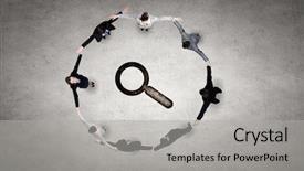  Presentation with circle - Cool new PPT layouts with business people standing in circle backdrop and a light gray colored foreground