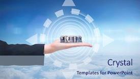  Presentation with blue business - Slide deck featuring  background and a  colored foreground