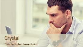  Presentation with stress - Colorful PPT layouts enhanced with business people stress and technology concept - close up of businessman with smartphone backdrop and a soft green colored foreground