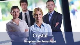  Presentation with business group meeting - Slide deck featuring business people team group on a meeting have success and make deal background and a ocean colored foreground