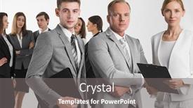  Presentation with contract - PPT theme having business-people-team-with-contract background and a gray colored foreground