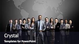  Presentation with 3d men world map - Audience pleasing presentation theme consisting of business people team with world backdrop and a wine colored foreground