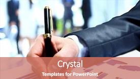  Presentation with financial report - Audience pleasing theme consisting of business people team work group during conference report discussing financial diagram backdrop and a coral colored foreground