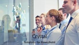  Presentation with team planning - Cool new presentation theme with business-people-teamwork-and-planning backdrop and a seafoam green colored foreground