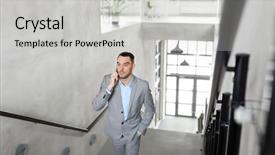  Presentation with business programming code abstract technology - Amazing slide deck having business people technology and corporate backdrop and a light gray colored foreground