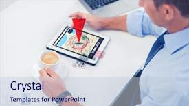  Presentation with navigation - Cool new theme with business people technology and navigation backdrop and a  colored foreground