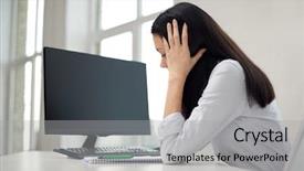  Presentation with school technology - Presentation design consisting of business people technology crisis background and a  colored foreground