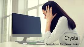  Presentation with school technology - Beautiful presentation theme featuring business people technology crisis backdrop and a  colored foreground