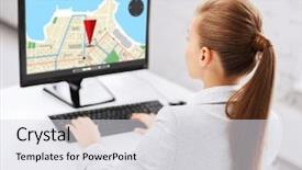  Presentation with indoor navigation - PPT layouts enhanced with business people technology navigation background and a light gray colored foreground