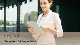  Presentation with tehnology - Amazing presentation theme having business-people-tehnology-and-lifestyle backdrop and a lemonade colored foreground