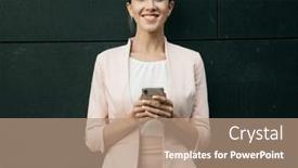  Presentation with tehnology - Colorful presentation theme enhanced with business-people-tehnology-and-lifestyle backdrop and a coral colored foreground