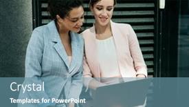  Presentation with tehnology - Presentation consisting of business-people-tehnology-and-lifestyle background and a teal colored foreground