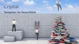  Presentation with problem solving - PPT layouts consisting of business-people-try-to-find background and a light blue colored foreground