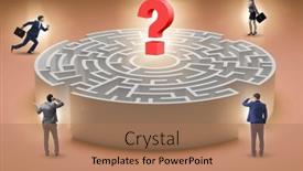  Presentation with find - Slides having business-people-trying-to-find background and a coral colored foreground