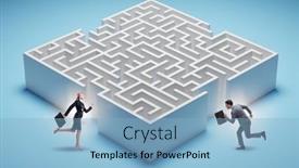  Presentation with find - Presentation theme consisting of business-people-trying-to-find background and a light blue colored foreground