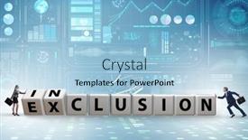  Presentation with inclusion - Slide set having business-people-turning-cubes background and a  colored foreground