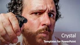  Presentation with spray - Presentation theme with business people ugly - cleaning spray man with intense background and a  colored foreground