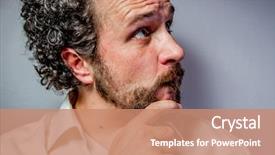  Presentation with fear of death - Slide set having business people ugly - fear man with intense expression background and a coral colored foreground