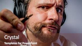  Presentation with funny - Presentation theme with business people ugly - funny man with intense expression background and a  colored foreground