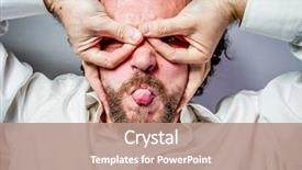  Presentation with imagination - Presentation theme consisting of business people ugly - imagination and madness man background and a  colored foreground