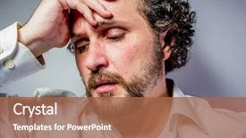  Presentation with sad - Presentation design featuring business people ugly - sad face man with intense background and a red colored foreground