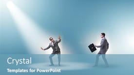  Presentation with spotlight - Slides featuring business-people-under-the-spotlight background and a teal colored foreground