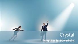  Presentation with spotlight - Slides having business-people-under-the-spotlight background and a teal colored foreground