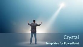  Presentation with spotlight - Slides featuring business-people-under-the-spotlight background and a ocean colored foreground