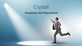  Presentation with spotlight - Slides consisting of business-people-under-the-spotlight background and a light blue colored foreground