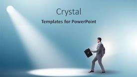  Presentation with spotlight - Presentation theme having business-people-under-the-spotlight background and a light blue colored foreground