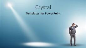  Presentation with spotlight - PPT theme consisting of business-people-under-the-spotlight background and a light blue colored foreground