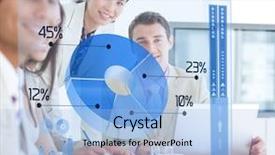  Presentation with blue and orange business people - PPT theme with colorful wooden kids toys background and a coral colored foreground