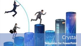  Presentation with vault - Colorful slide deck enhanced with business-people-vault-jumping-over backdrop and a teal colored foreground