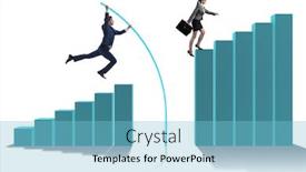  Presentation with vault - Amazing slides having business-people-vault-jumping-over backdrop and a light blue colored foreground