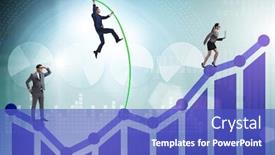  Presentation with vault - Cool new slides with business-people-vault-jumping-over backdrop and a cobalt blue colored foreground