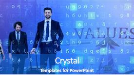  Presentation with elderly people walking difficulties - Amazing presentation theme having business people walking against white backdrop and a cobalt blue colored foreground